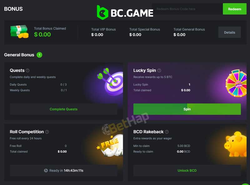 BC.Game Casino Promotions and Bonuses