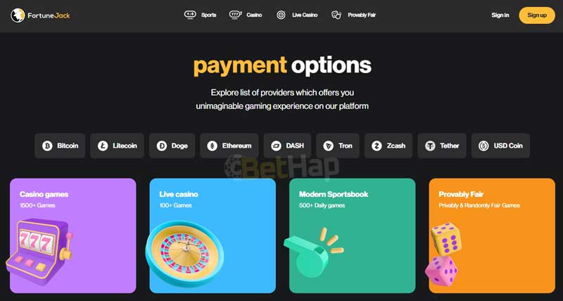 Fortunejack Payment Options