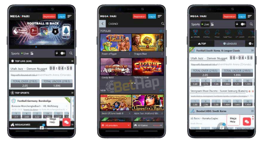 Megapari Mobile App Bonuses