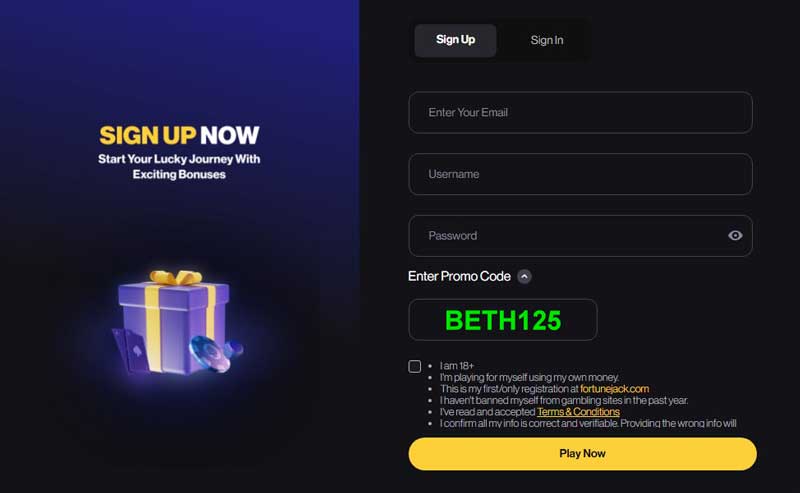 How to get 125 Free Spins at FortuneJack / Bonus code - BETH125