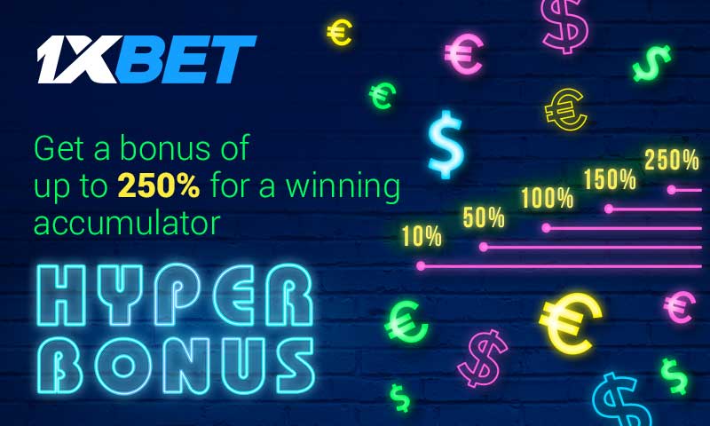 1xBet offers tremendous bonuses on winning accumulator bets