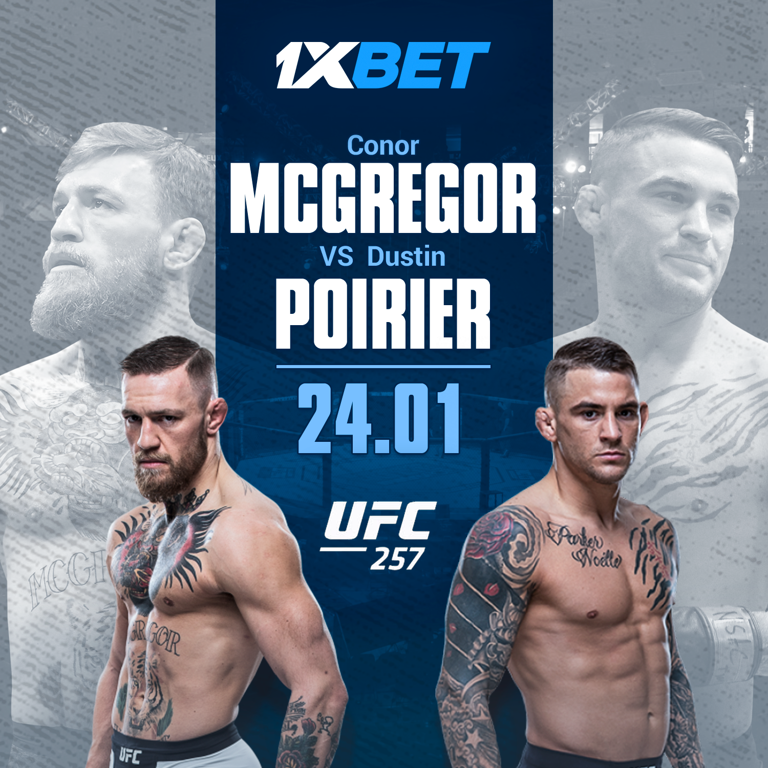 1xBet on McGregor vs Poirier