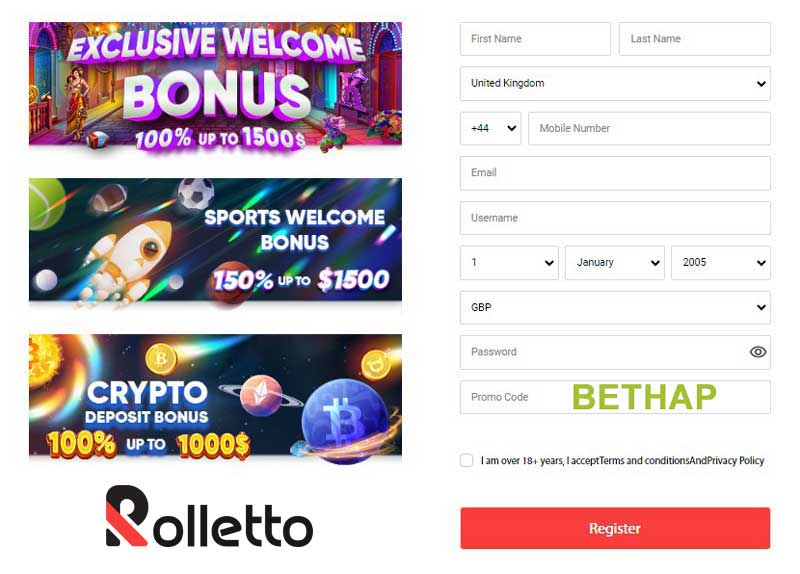 Rolletto Casino Registration