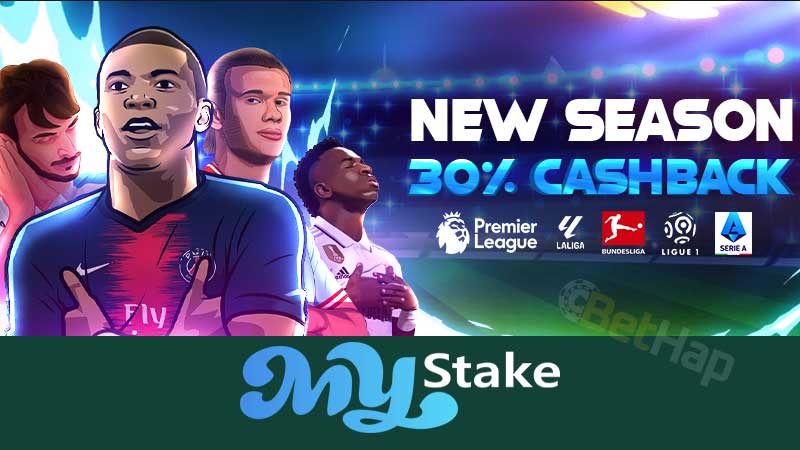 CashBack on sports, slots and mini-games at Mystake!
