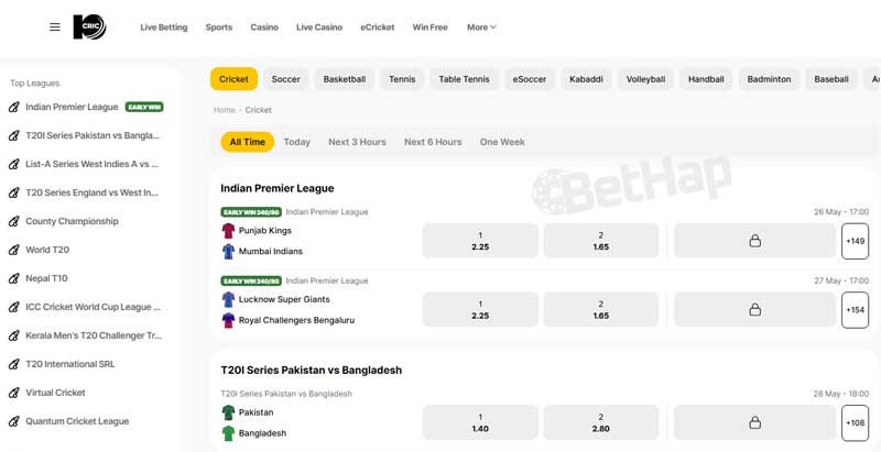 10Cric Cricket Betting