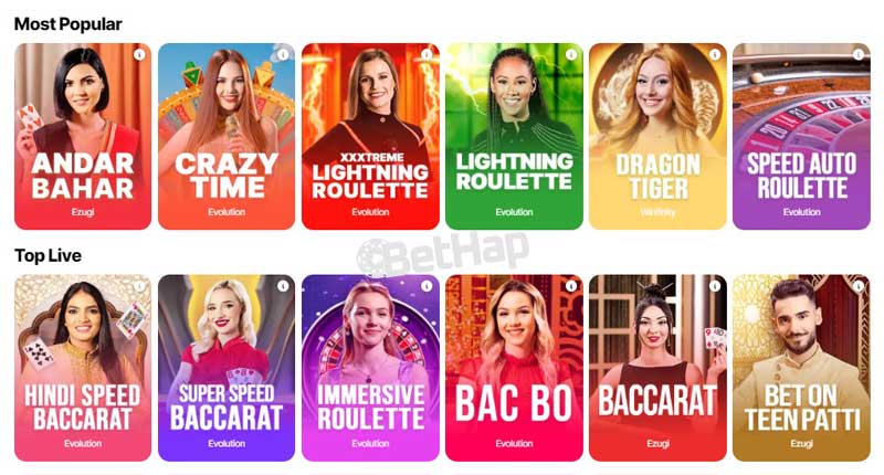 10Cric Live Casino Games