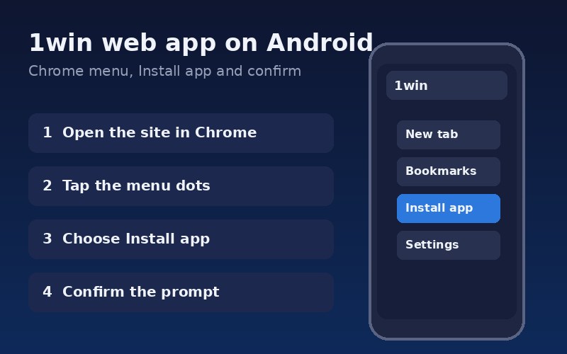 Putting the 1win Web App on an Android Phone