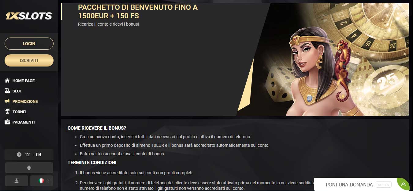 1xslots Bonus