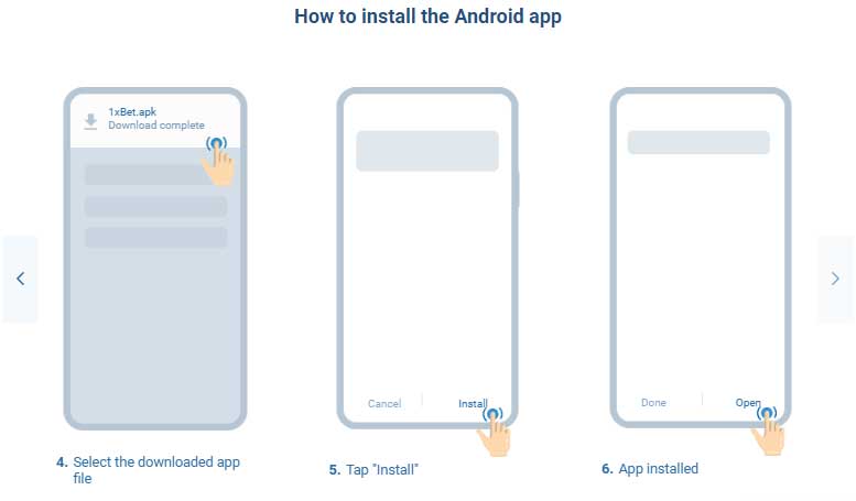 How to install Android mobile app 1xBet?