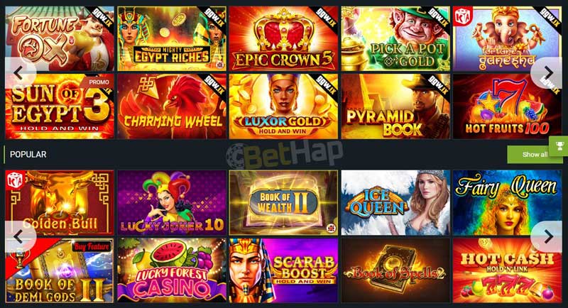 1xbet Casino Section