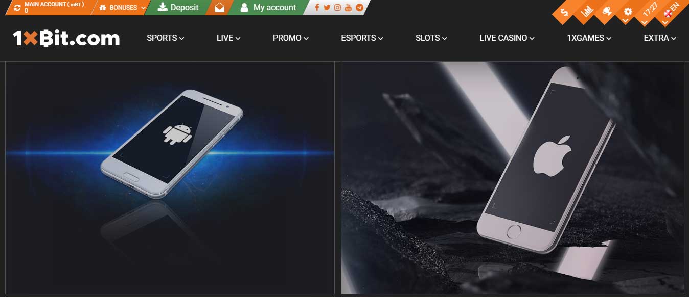 1xBit mobile apps