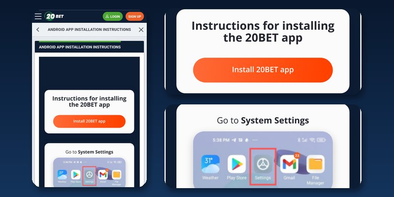 Installing the 20Bet APK on Android