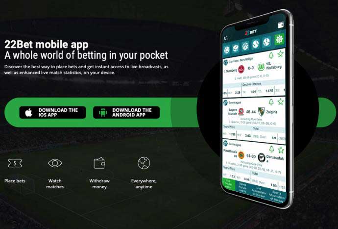 22bet Mobile app