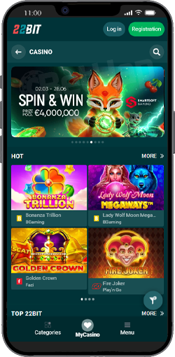 22Bit Mobile Version of the Website