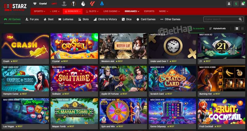 888starz Online Casino Section