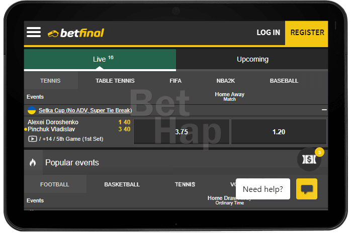 Betfinal Mobile Browser