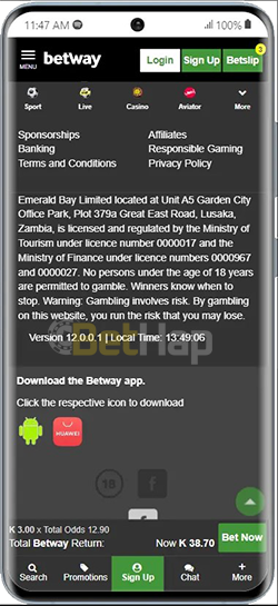 Betway Mobile App for Android