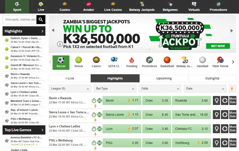 Betway Sports Mobile