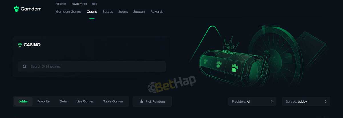 Gamdom Casino (2023) Bonus up to 15% of Rackeback - Bethap