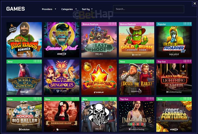 Justbit Casino Games