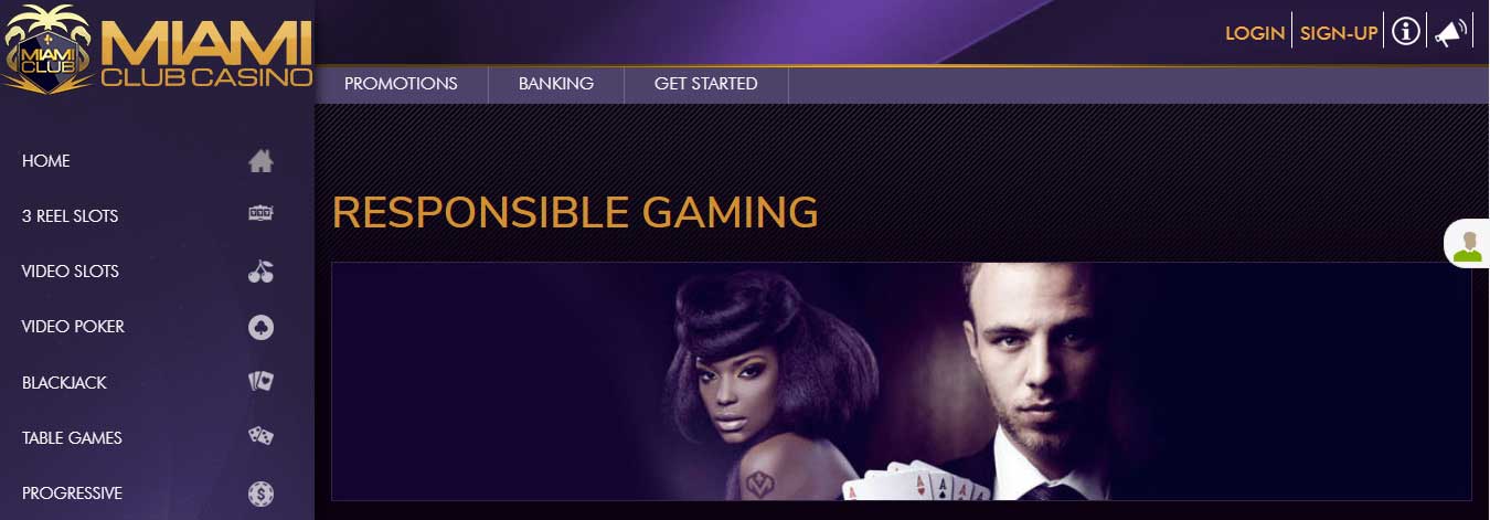 Miami Club Casino - Responsible Gaming