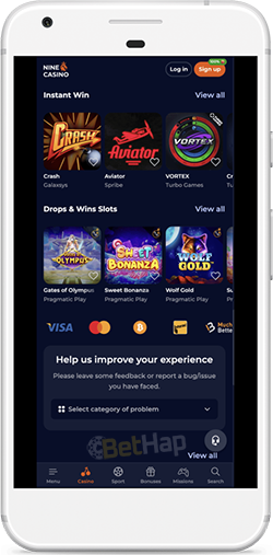 Ninecasino Mobile App