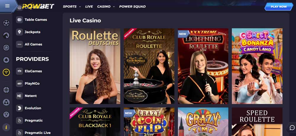 Powbet Live Casino