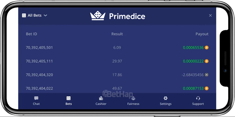 Primedice Mobile Version