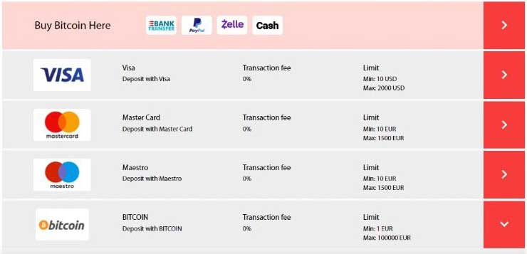 Rolletto Casino Payment Methods