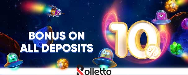 Rolletto 10% Deposit Bonus in Slots