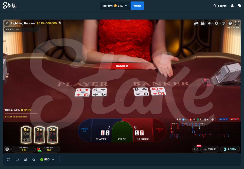 Is there a live Stake Baccarat?