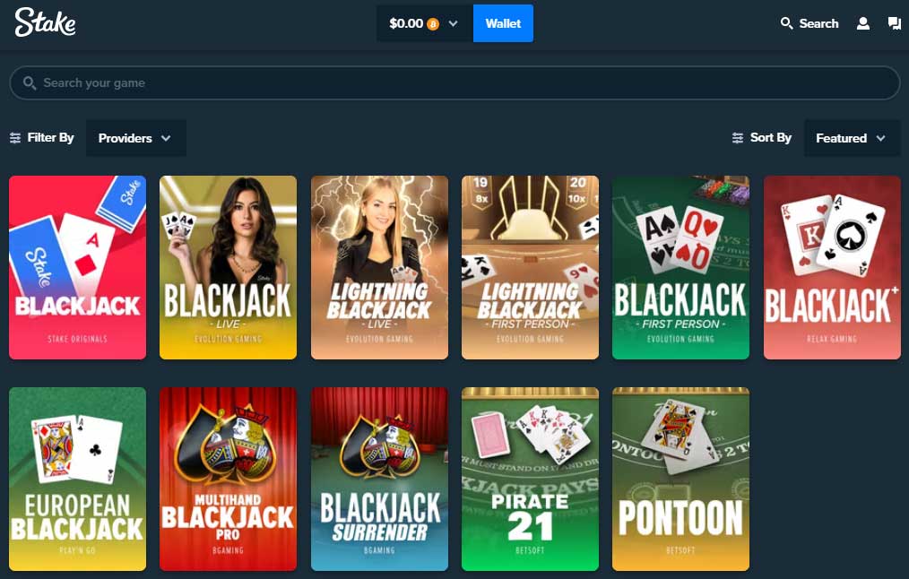 Quali sono le offerte di blackjack in Stake?