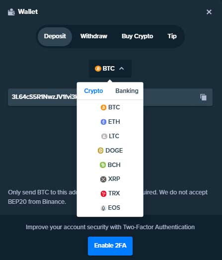 Come faccio a effettuare un deposito in Stake?