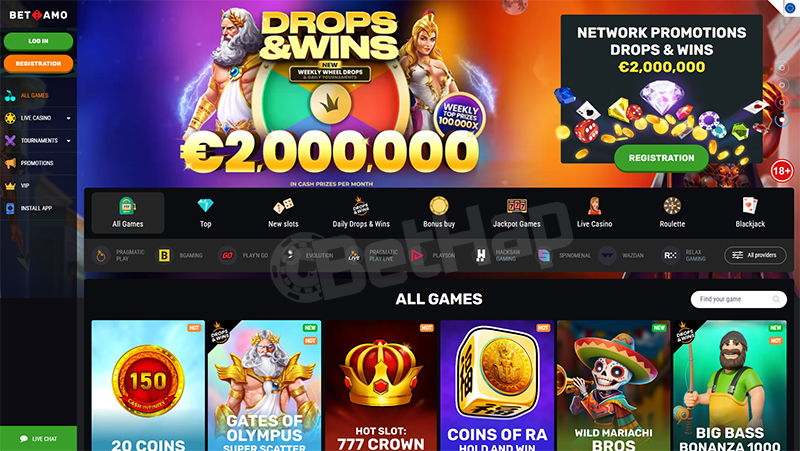 Betamo Casino Interface and Design