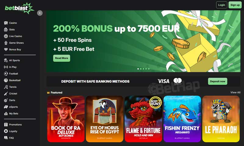 Betblast Design and Interface