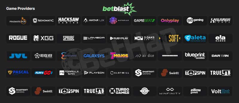 Betblast Casino Software Providers