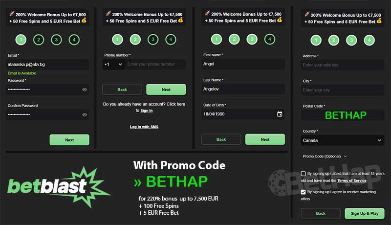 Betblast Registration Process