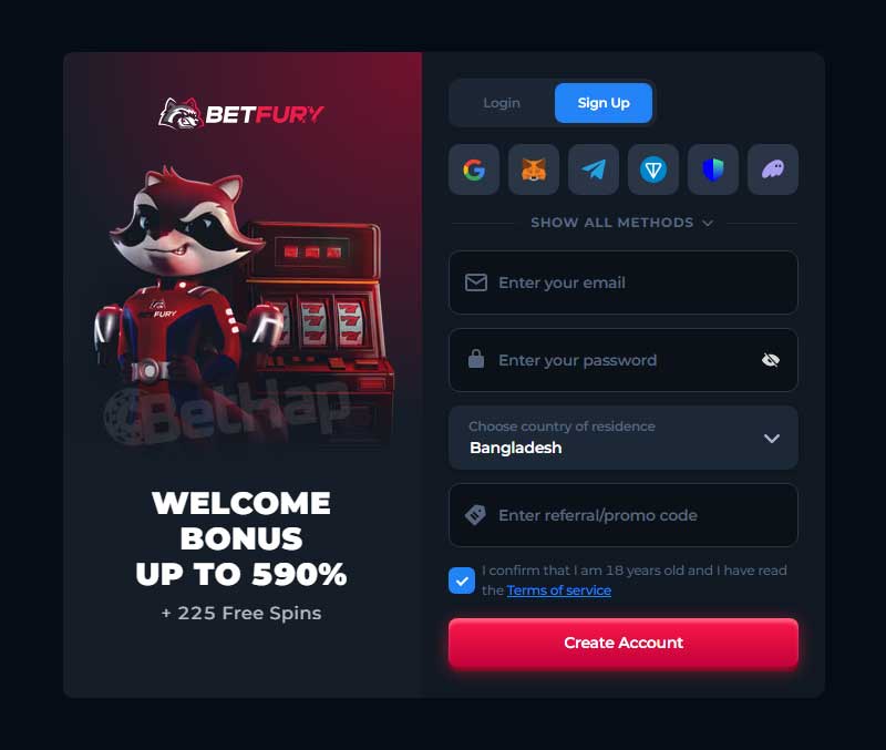 Betfury Registration Process and Log In