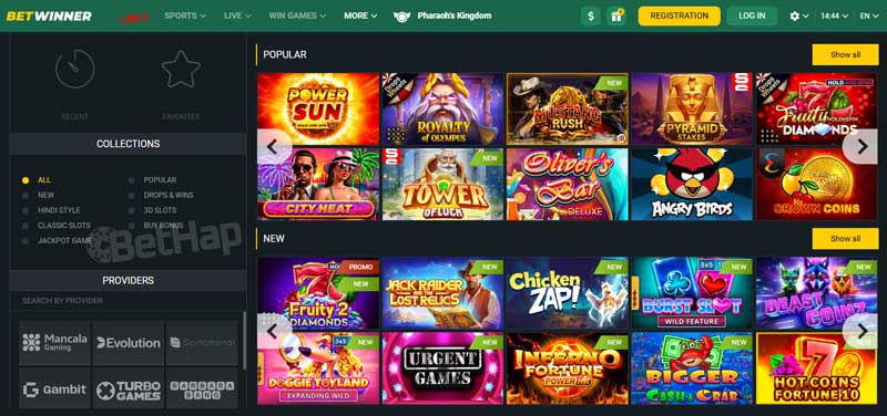 Betwinner Casino Games