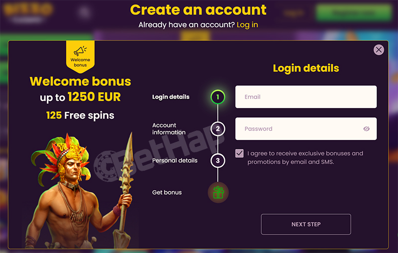 Bizzo casino Sign Up Process