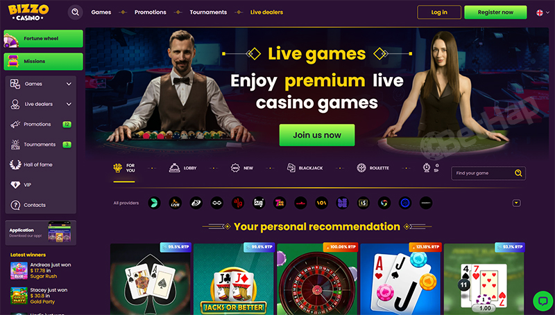 Bizzocasino Live Dealer Games