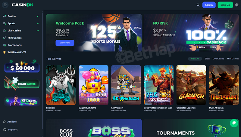 Casinok Design and Interface