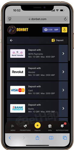 Donbet Mobile Website