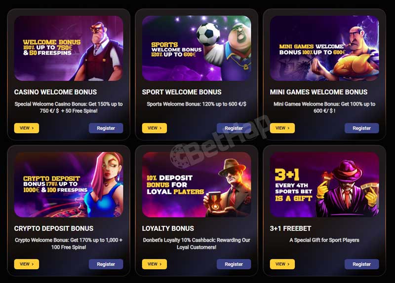 Donbet Bonuses and Promotions