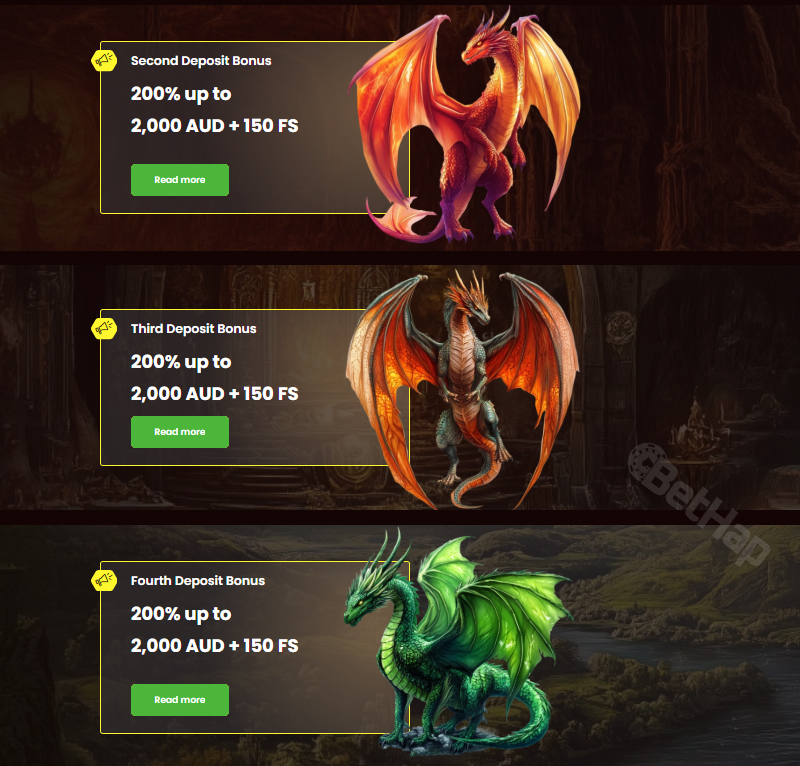 Dragon Slots Second, Third and Fourth Deposit Bonuses