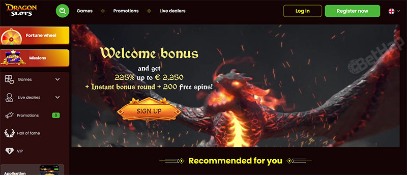 Dragon Slots Online Casino Design and Navigation