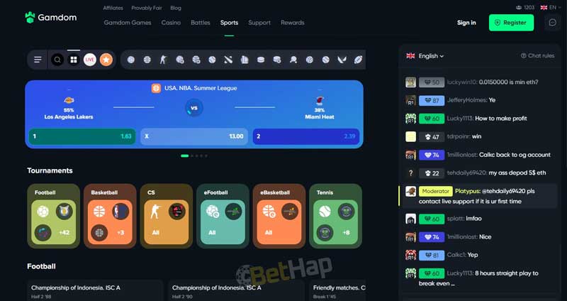 Gamdom Sports Betting on Mobile Device