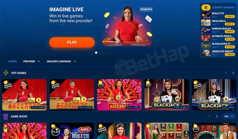 MostBet Live Casino