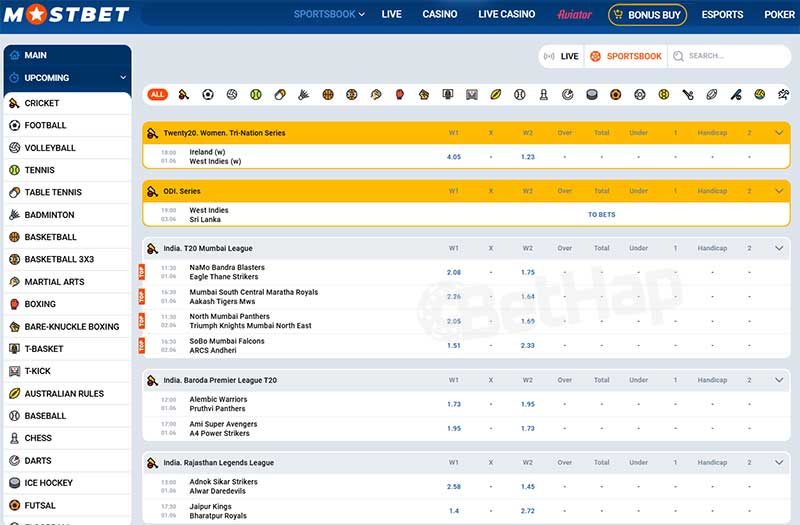 MostBet Sports Betting