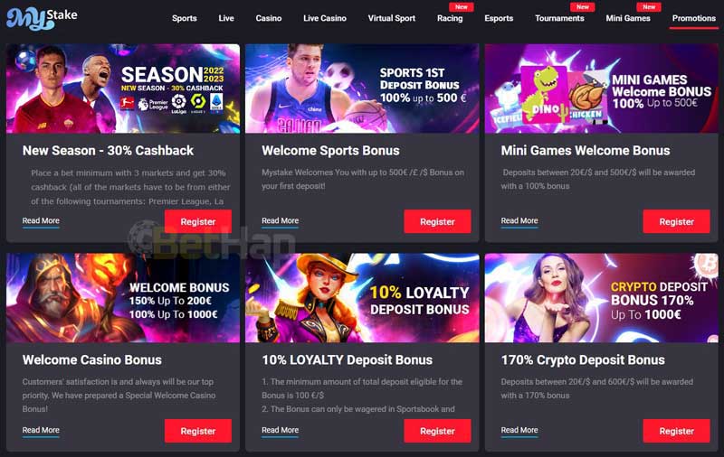 MyStake Casino Bonuses and Promotions